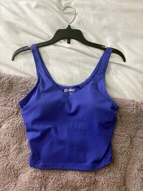 Oalka Electric Blue/Purple Cropped Tank Top